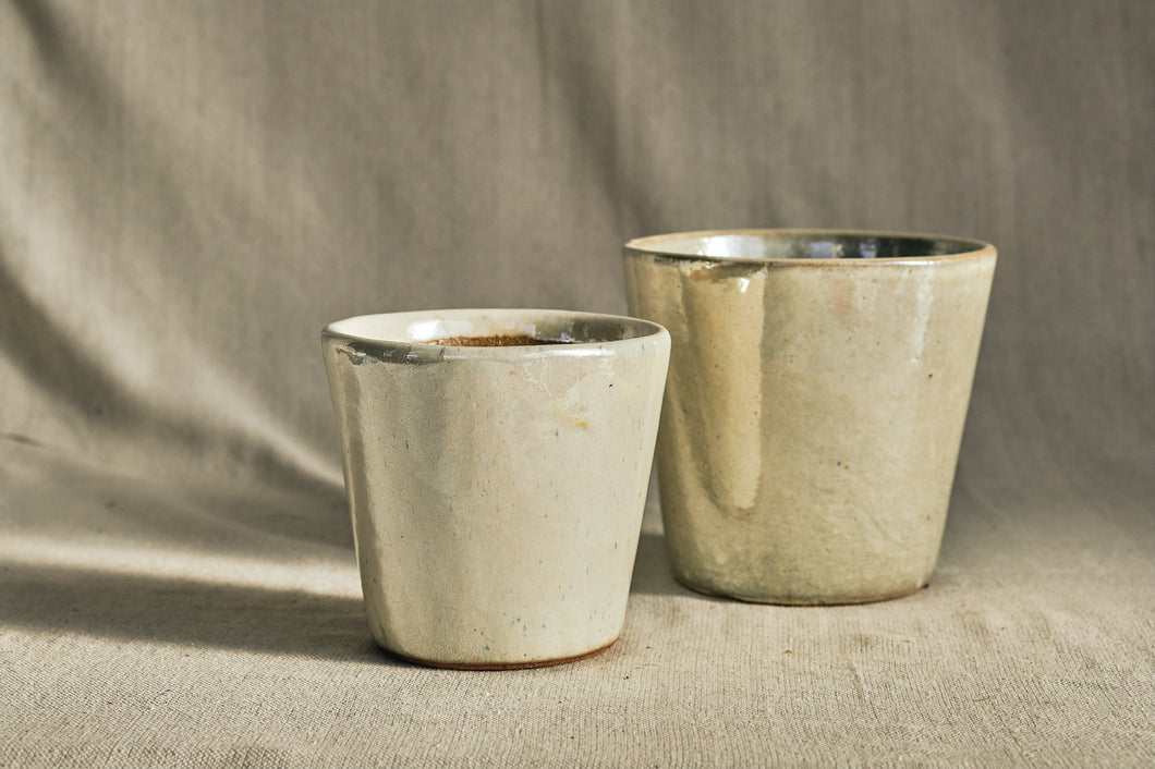 Pearly White Glazed Ceramic Pot - Dia: 13cm, 14cm, 17cm