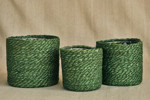 Green Jute Plant Pot - Dia: 12cm, 14cm, 16cm