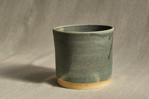Handmade Ceramic Pot w/ Blue & Grey Matte Glaze - Dia: 14cm, 17cm