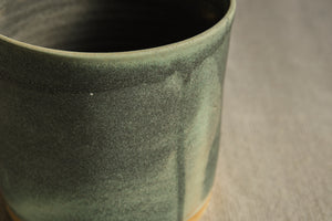 Handmade Ceramic Pot w/ Blue & Grey Matte Glaze - Dia: 14cm, 17cm