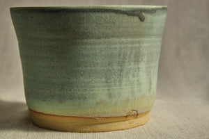 Handmade Ceramic Pot w/ Blue & Grey Matte Glaze - Dia: 14cm, 17cm
