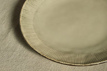 Load image into Gallery viewer, Ecru Striped Dinner Plate

