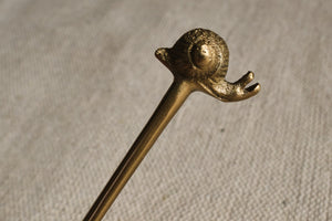 Antique Brass Snail Teaspoon